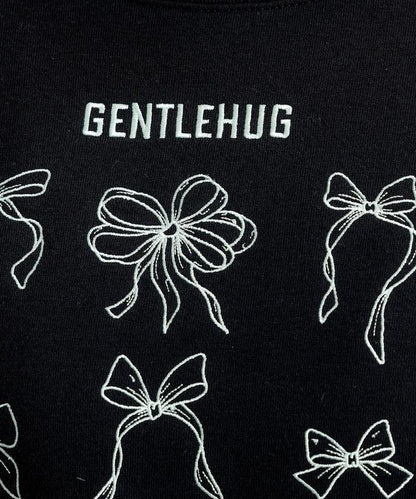 蝴蝶結刺繡圓領衛衣