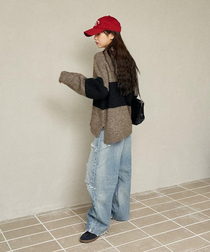 單點刺繡寬鬆橄欖球針織POLO衫