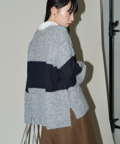 單點刺繡寬鬆橄欖球針織POLO衫