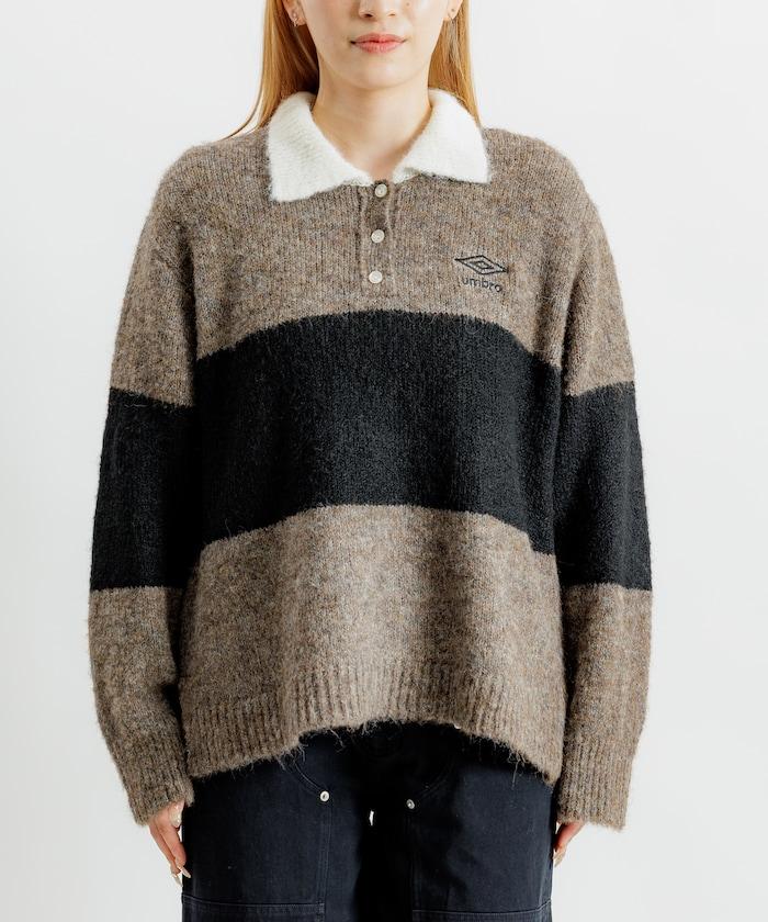 單點刺繡寬鬆橄欖球針織POLO衫