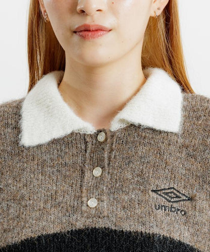 單點刺繡寬鬆橄欖球針織POLO衫