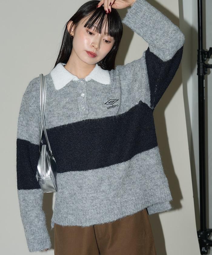 單點刺繡寬鬆橄欖球針織POLO衫