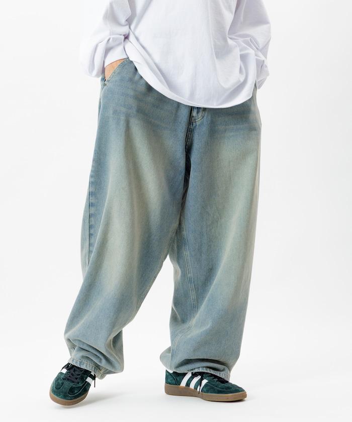 寬鬆版型桶形牛仔褲 / 水洗工藝 / 過染工藝