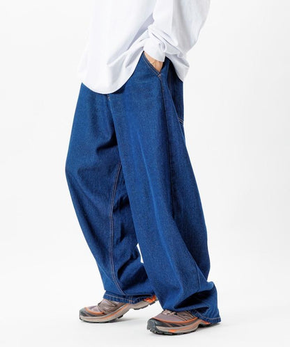 寬鬆版型桶形牛仔褲 / 水洗工藝 / 過染工藝