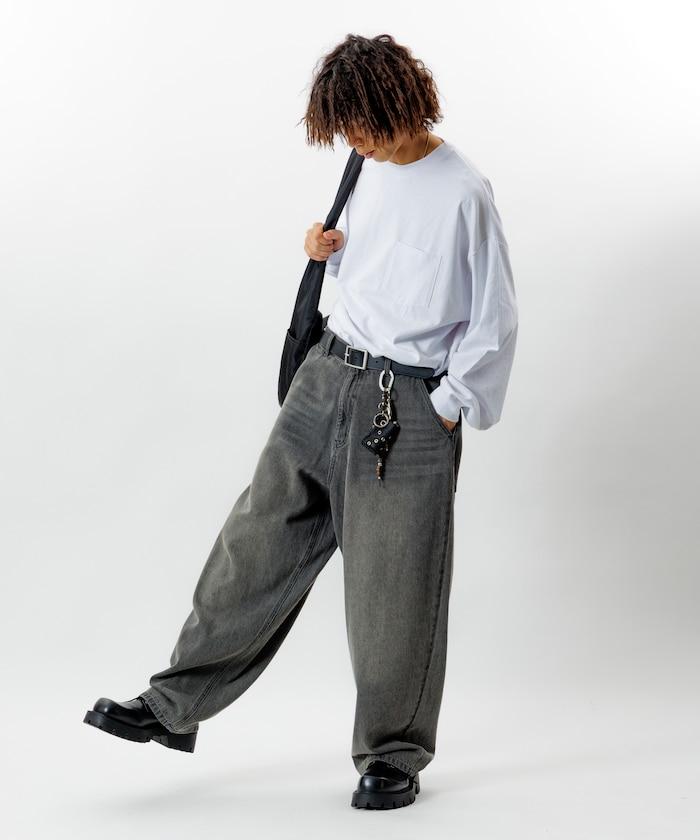 寬鬆版型桶形牛仔褲 / 水洗工藝 / 過染工藝