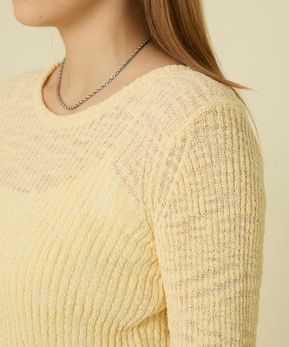 粗斜紋羅紋芭蕾領針織衫