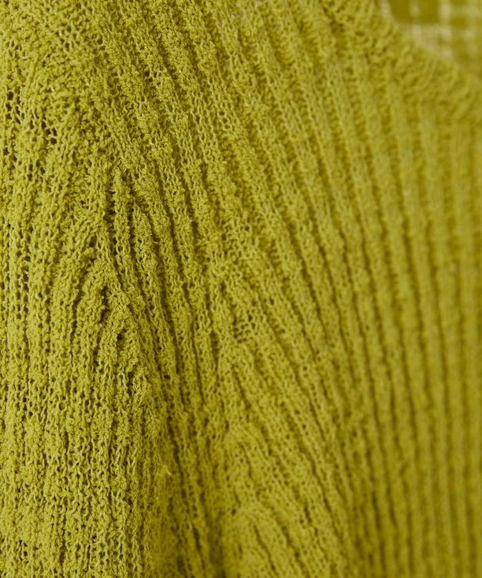 粗斜紋羅紋芭蕾領針織衫