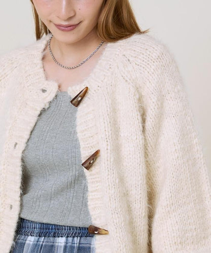 粗紡低密度短款針織開衫