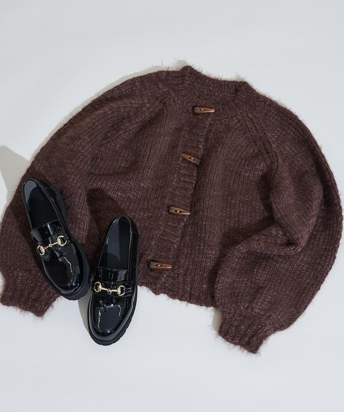 粗紡低密度短款針織開衫