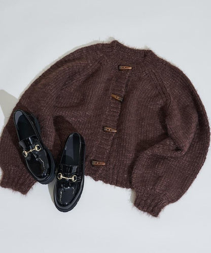 粗紡低密度短款針織開衫