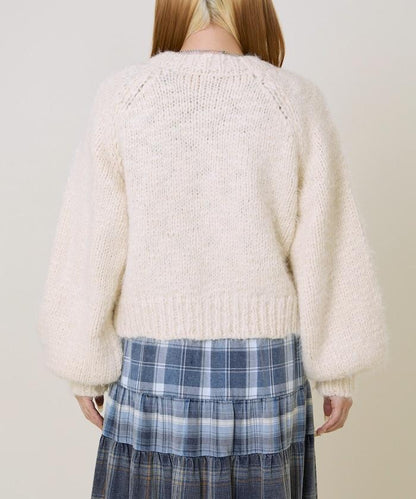 粗紡低密度短款針織開衫