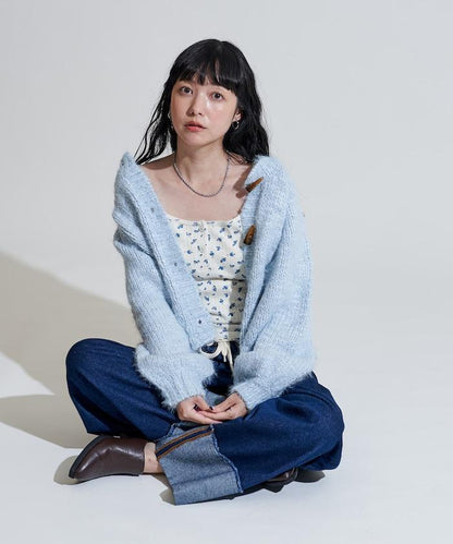 粗紡低密度短款針織開衫