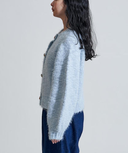 粗紡低密度短款針織開衫