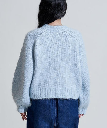 粗紡低密度短款針織開衫