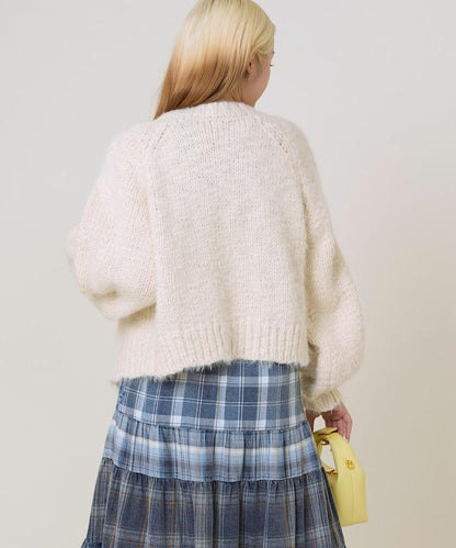 粗紡低密度短款針織開衫