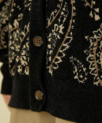 佩斯利花紋針織開衫