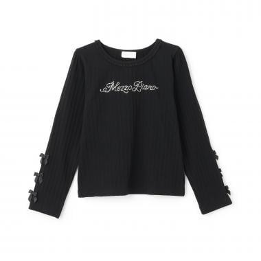 水鑽標誌羅紋長袖T恤