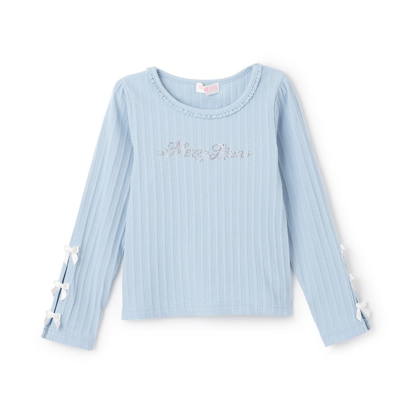 水鑽標誌羅紋長袖T恤