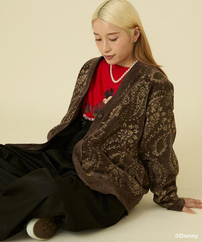 佩斯利花紋針織開衫