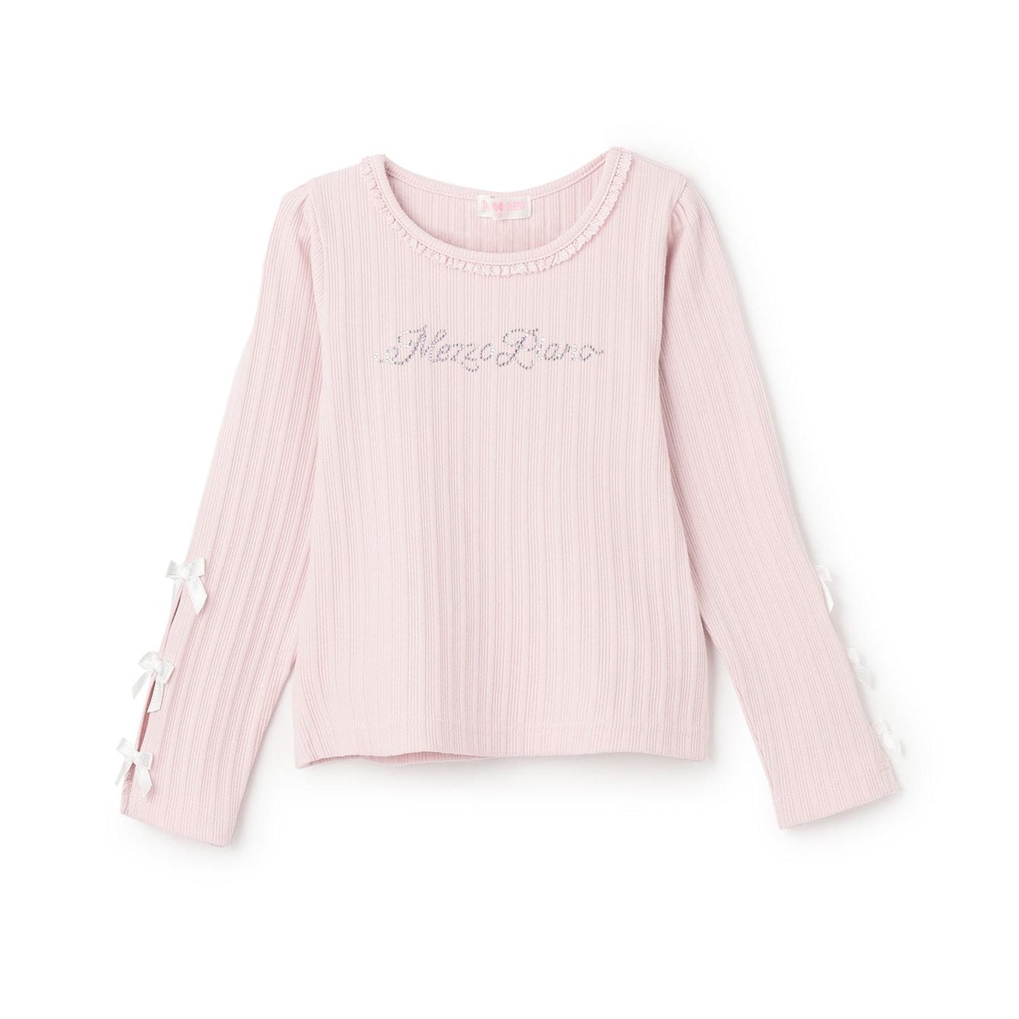 水鑽標誌羅紋長袖T恤