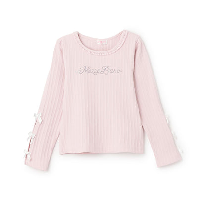 水鑽標誌羅紋長袖T恤