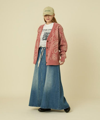 佩斯利花紋針織開衫