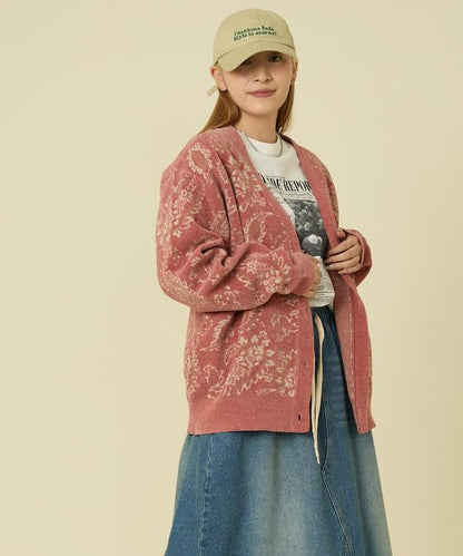 佩斯利花紋針織開衫