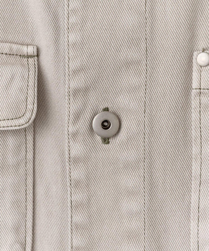 【Discoat】拼色皮革工裝外套