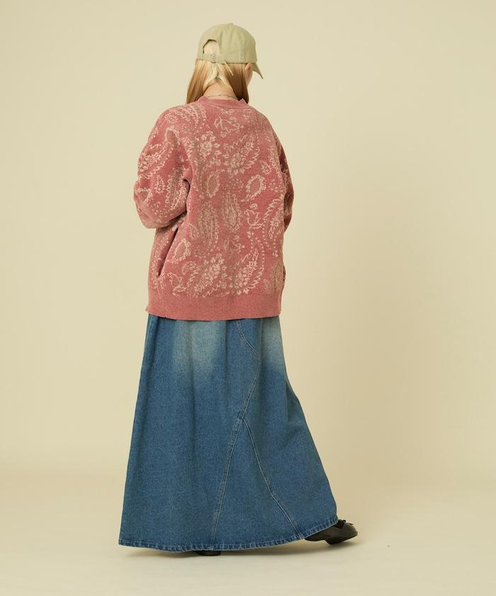 佩斯利花紋針織開衫