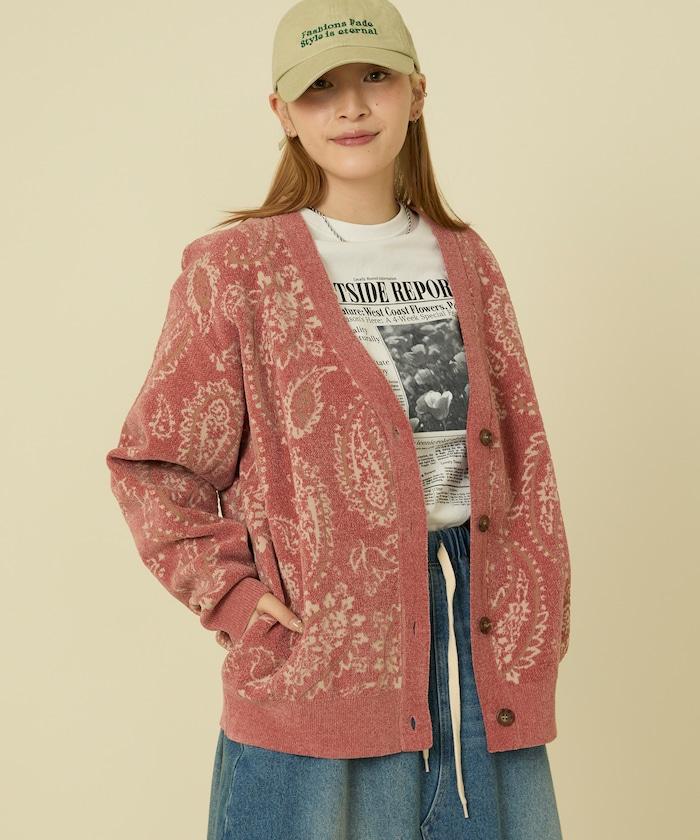 佩斯利花紋針織開衫