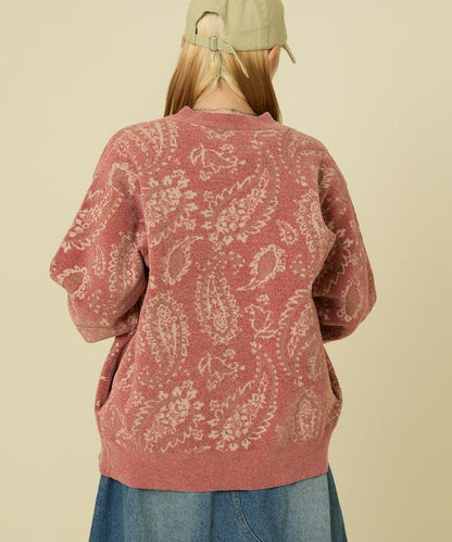 佩斯利花紋針織開衫