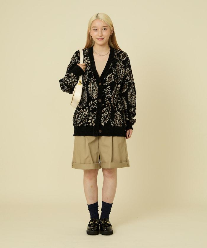 佩斯利花紋針織開衫