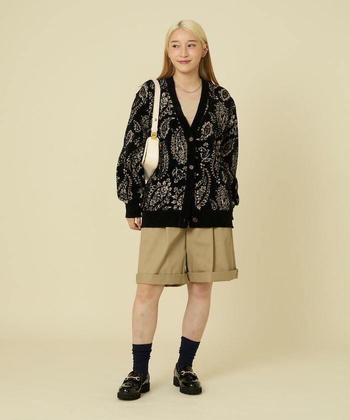 佩斯利花紋針織開衫