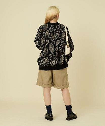 佩斯利花紋針織開衫