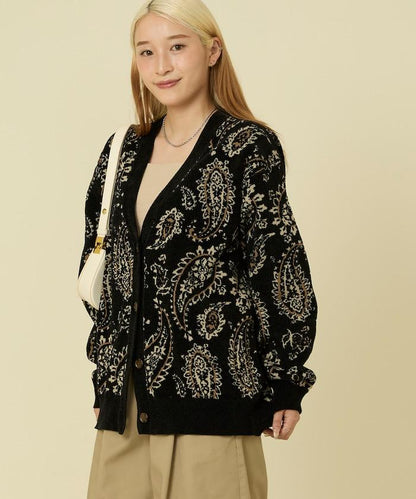 佩斯利花紋針織開衫