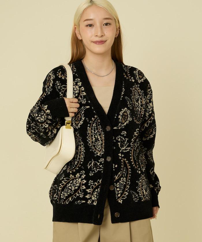 佩斯利花紋針織開衫