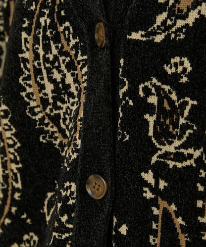 佩斯利花紋針織開衫