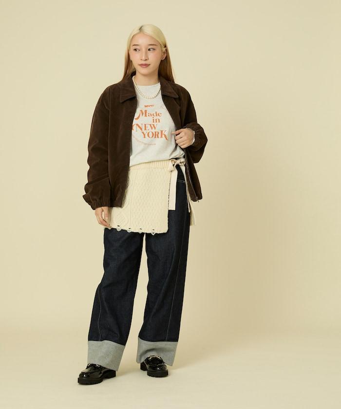 仿舊風格麻花多層圍裹半身裙