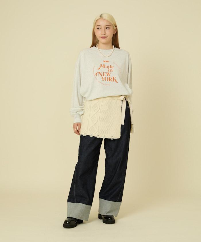 仿舊風格麻花多層圍裹半身裙