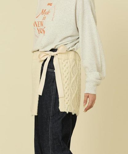 仿舊風格麻花多層圍裹半身裙