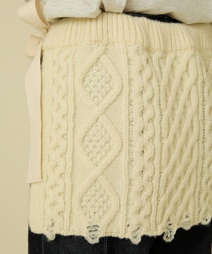 仿舊風格麻花多層圍裹半身裙