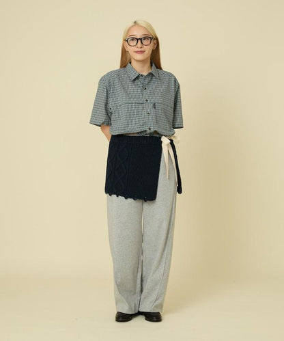 仿舊風格麻花多層圍裹半身裙