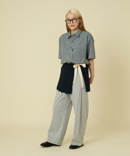 仿舊風格麻花多層圍裹半身裙