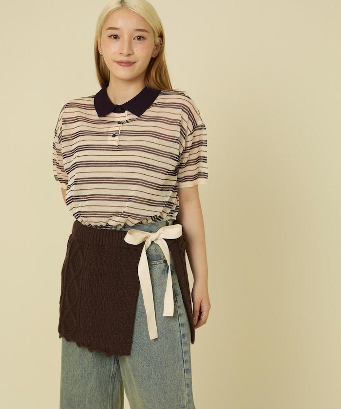 仿舊風格麻花多層圍裹半身裙