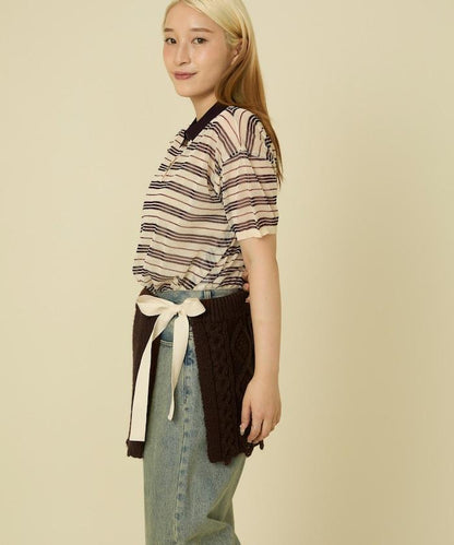 仿舊風格麻花多層圍裹半身裙