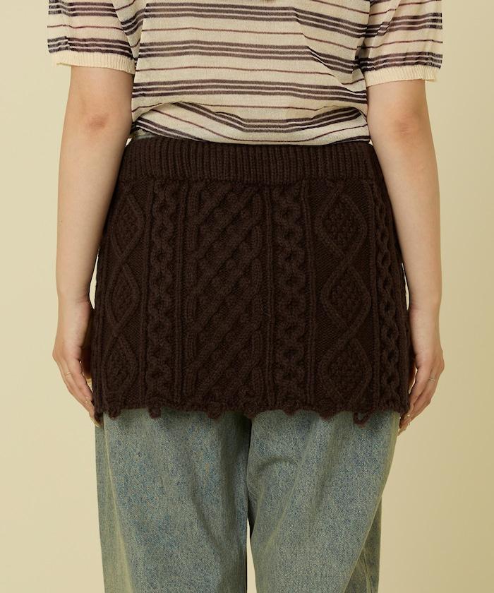 仿舊風格麻花多層圍裹半身裙