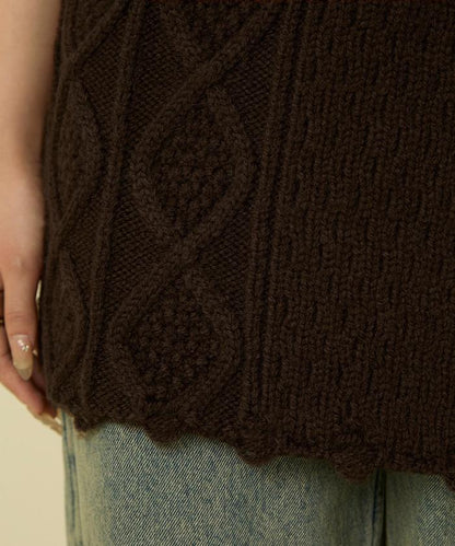 仿舊風格麻花多層圍裹半身裙