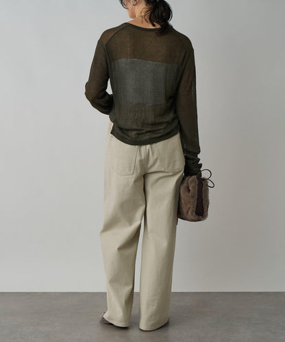 【輕盈感◎】透視U領針織衫