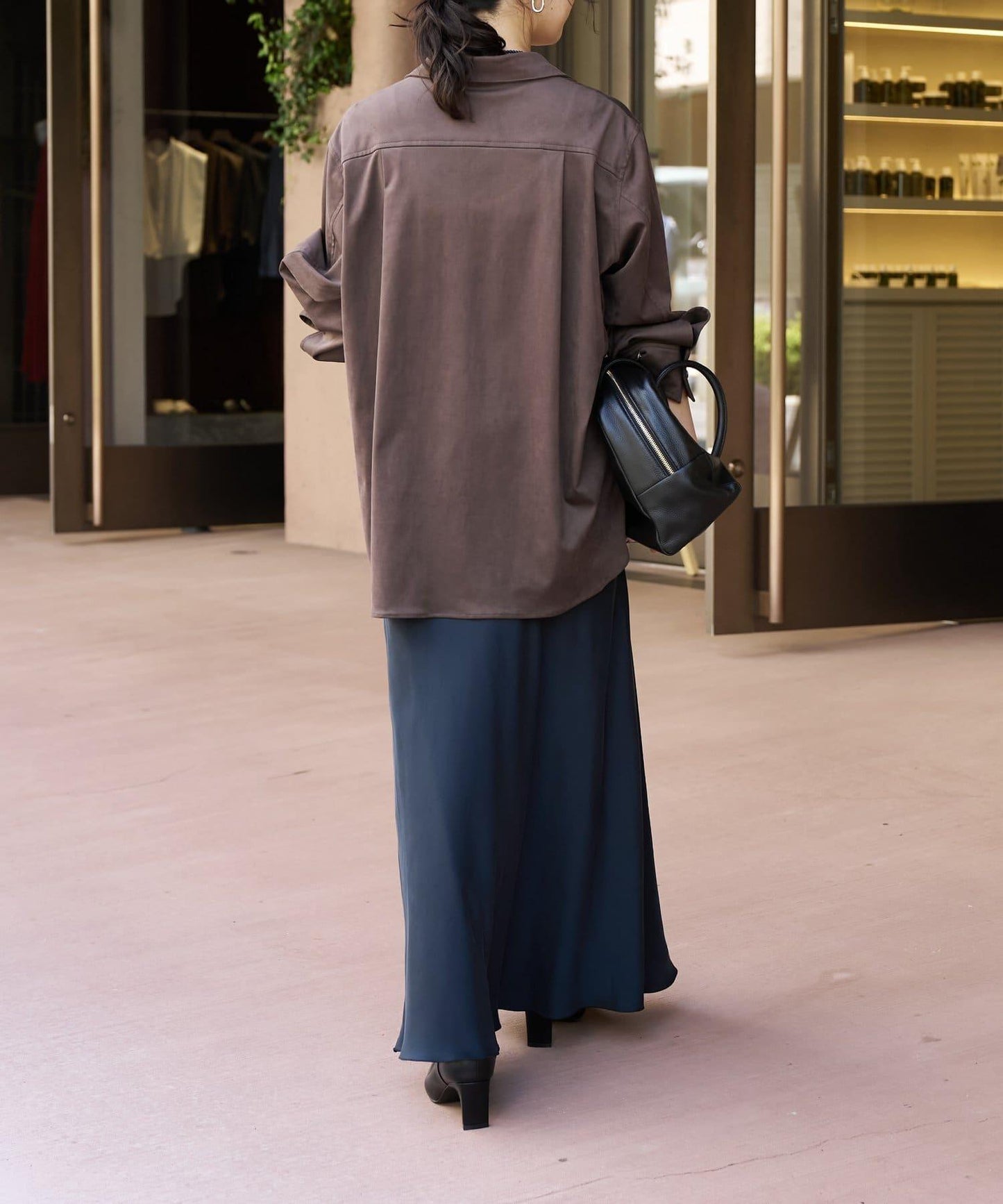 【優雅垂感】醋酸混紡斜裁半身裙