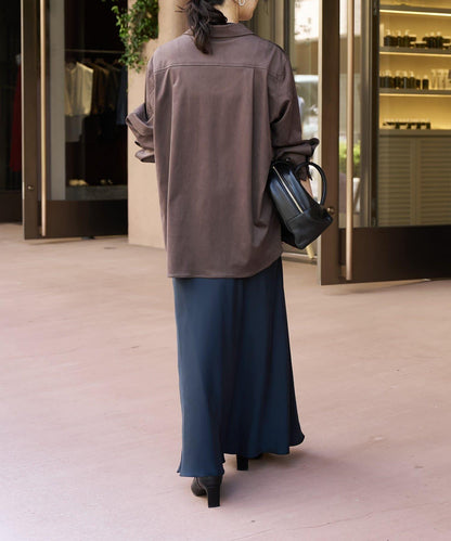 【優雅垂感】醋酸混紡斜裁半身裙